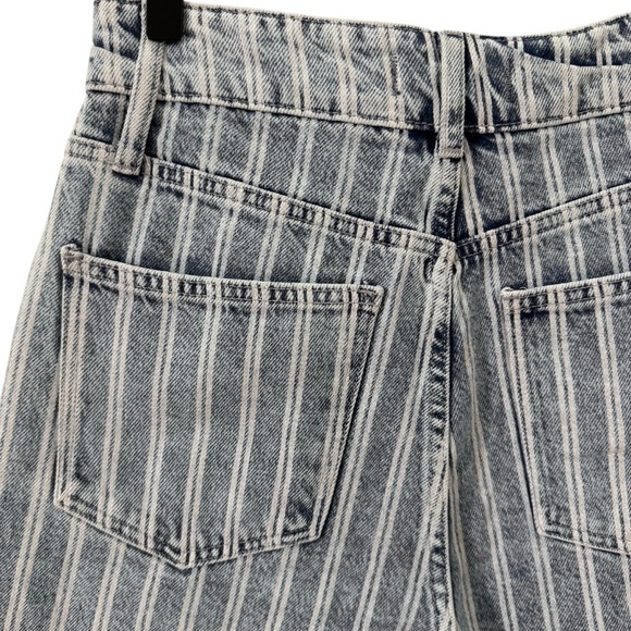 Free People We The Free Downtown High-Rise Striped Denim Cut-Off Shorts Size 27 - Picture 9 of 12